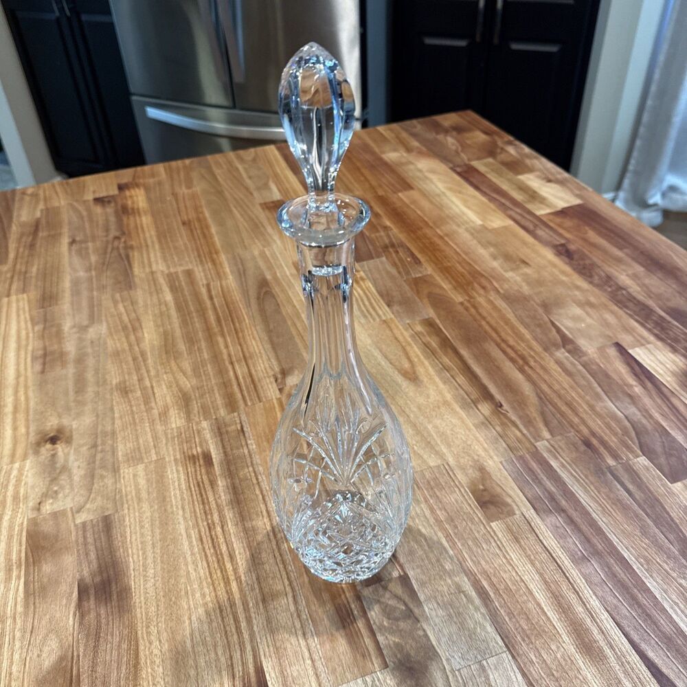 Vintage Gorham Cherrywood Crystal Decanter and Stopper 15 inches Tall